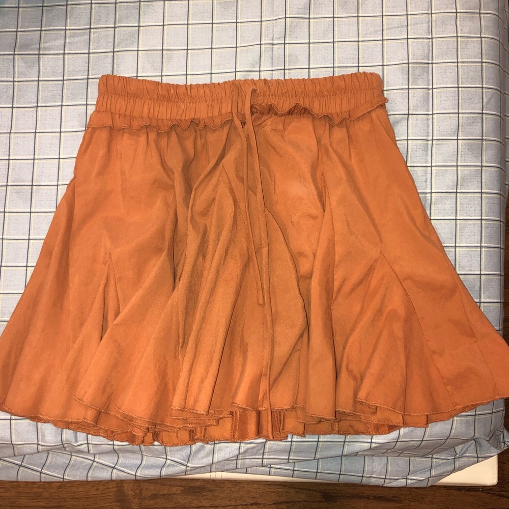 mustard flary skirt